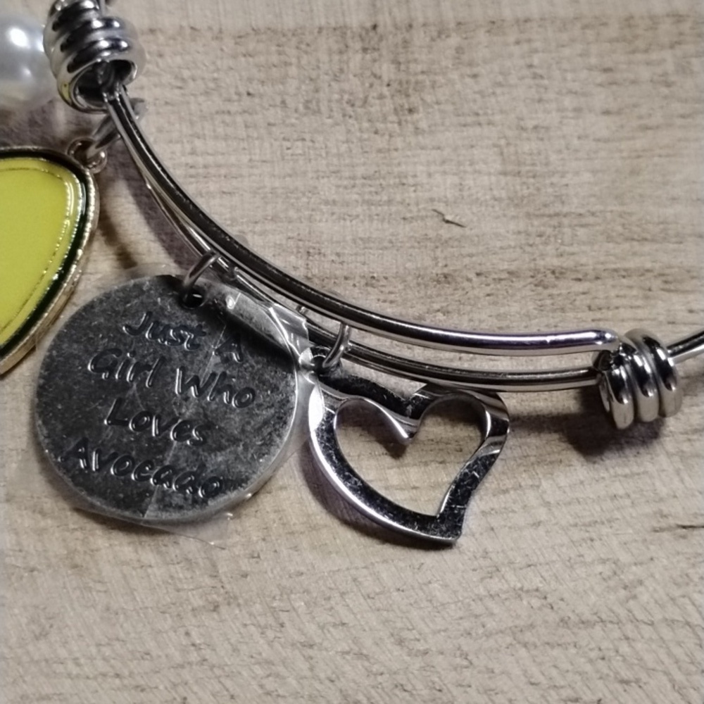 Silver Tone  Avocado Charm Bracelet - Picture 4 of 4